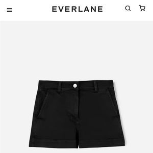 Everlane - High Waist Cotton Twill Black Shorts - US10